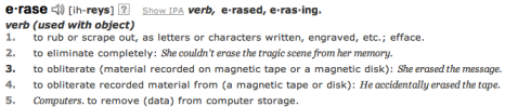 erase dictionary meaning