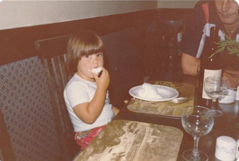 How it all began. Note my wine glass and food all over my face.  *not the actual photo I'm referring to in post